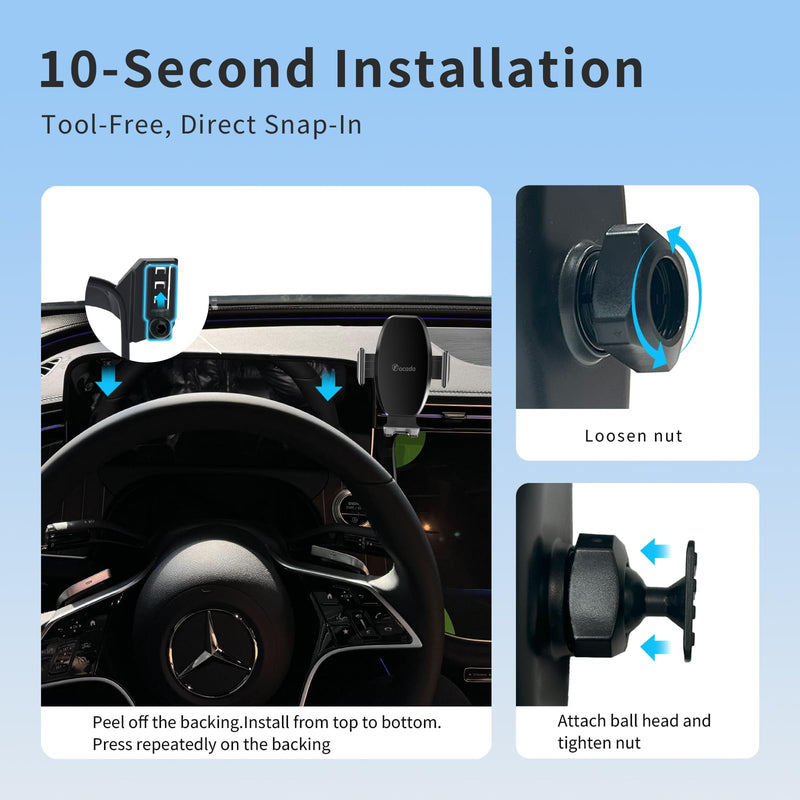 Car Phone Holder for Mercedes-Benz E-Class 2024–2025, Vehicle-Specific Dashboard Phone Mount, Hands-Free 360° Rotating Cell Phone Holder, Custom Fit E-Class Interior Accessories