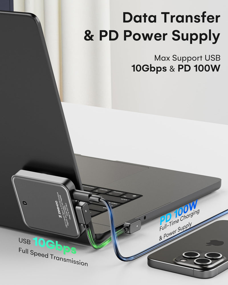 ZeeHoo Magnetic 2230 NVMe M.2 SSD Enclosure, 10Gbps USB C 3.2 to NVMe M.2 Adapter, Aluminum External SSD Case, Support M-Key B+M Key UASP