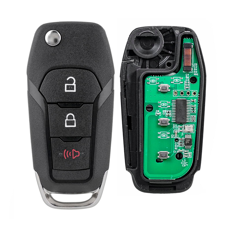 Flip Key Fob Replacement Fits for 2015 2016 Ford F150 Key Fob F250 F350 2017 2018 2019 2020 Explorer (2016-2022) F350 F450 Ranger Ecosport Bronco Keyless Entry Remote Fob N5F-A08TAA (Pack of 2)