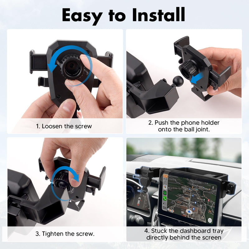 FIILINES Dashboard Center Console Organizer & Phone Holder for Toyota Corolla 2019-2026/Corolla Cross 2022-2026, Dash Organizer with 360 Degree Rotation Phone Mount Accessories (No XLE/XSE)