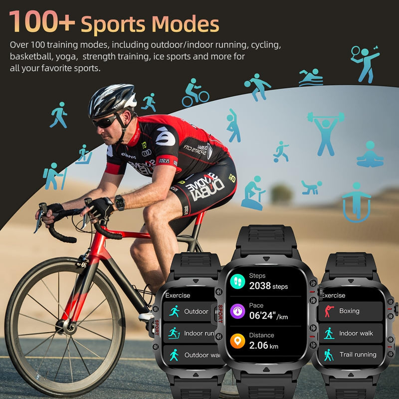 Tocelffe Smart Watch for Men(Answer/Make Call), IP68 Waterproof Sports Smartwatch Outdoor with Heart Rate, Sleep Monitor, Fitness Tracker