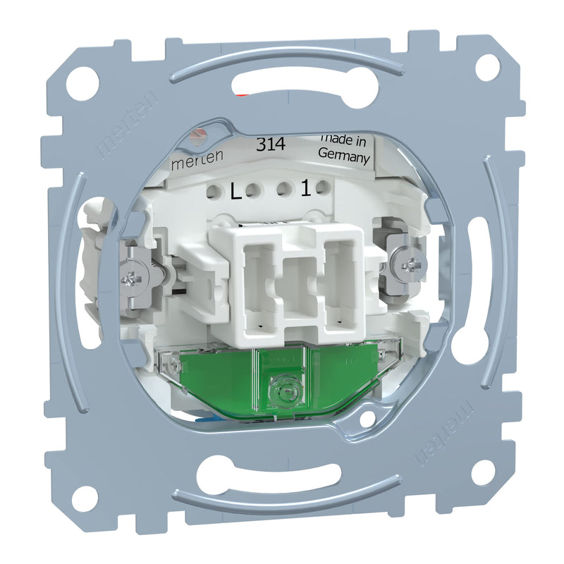 Merten MEG3106-0000 Two-way switch insert 1 pole with indicator light 10 AX, 250 V AC plug-in terminals Single