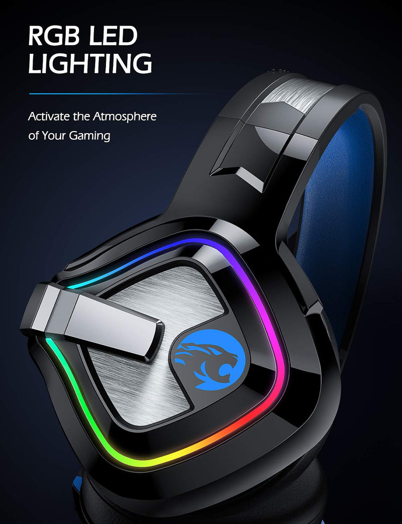 [AUSTRALIA] - ZIUMIER Gaming Headset for PC, PS4, PS5, Xbox One, Xbox Series S/X, Switch, Noise Canceling Microphone, Stereo Surround Sound, 3.5mm Wired Gaming Headphones Blue 