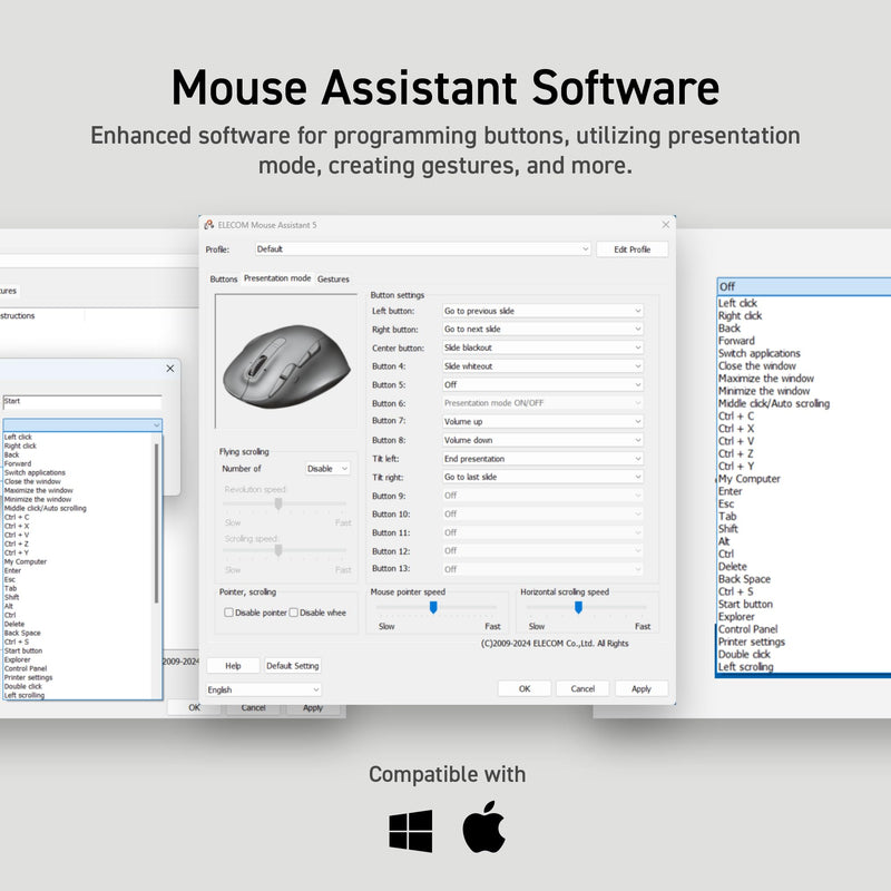 ELECOM DEFT PRO Trackball Mouse, Wired, Wireless, Bluetooth 3 Types Connection, Ergonomic Design, 8-Button Function, Red Ball, Windows11, MacOS (M-DPT1MRXBK)