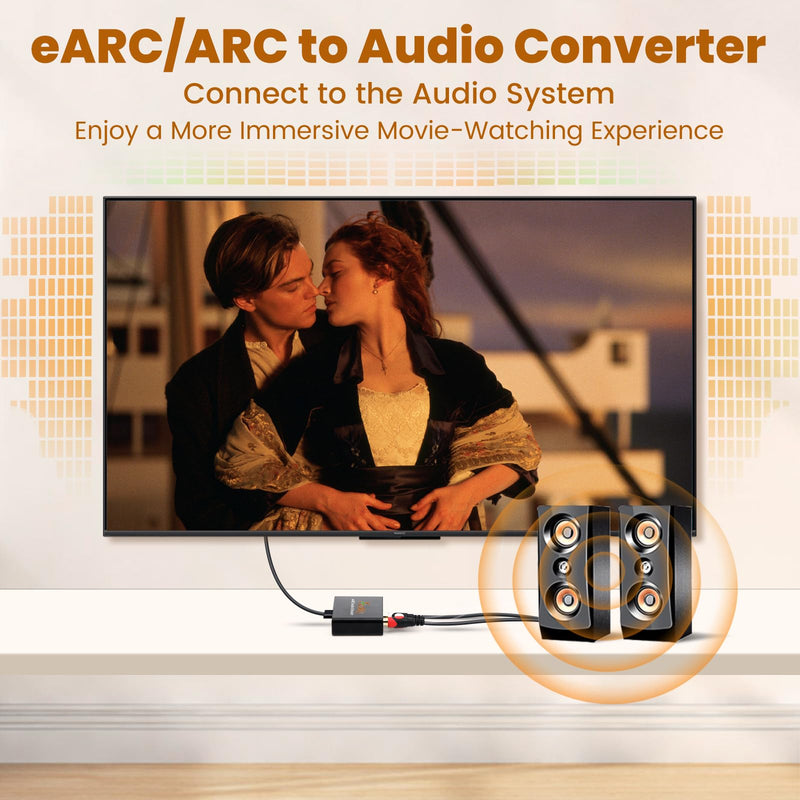 [AUSTRALIA] - eARC Audio Extractor, eARC Audio Converter to HDMI Optical/SPDIF L/R 3.5mm AUX Sound Extractor, HDMI eARC/ARC to Optical Audio Adapter, for TV to Non-ARC Sound System Soundbar Speaker Amplifier ADF-H103-eARC 