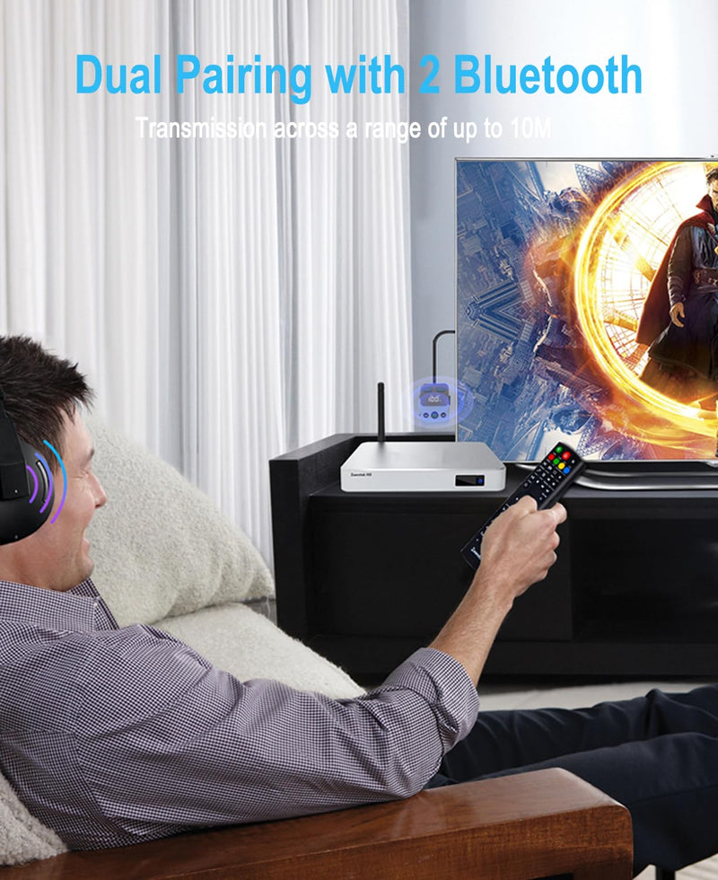 [AUSTRALIA] - Bluetooth 5.3 Transmitter Receiver, 2-in-1 Adapter for Airplane, Bluetooth Transmitter for 3.5mm Aux Jacks Headphone, TV, Home Stereo, Speakers, Headphone, Car, Dual Connection 