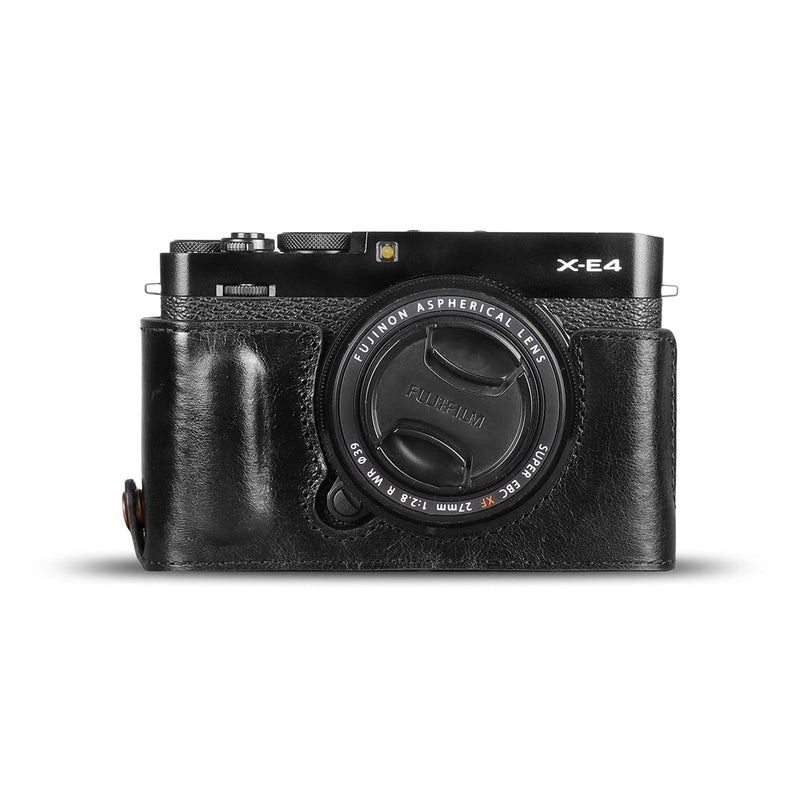 MegaGear MG1979 Ever Ready Genuine Leather Camera Case Compatible with Fujifilm X Series X-E4 - Black