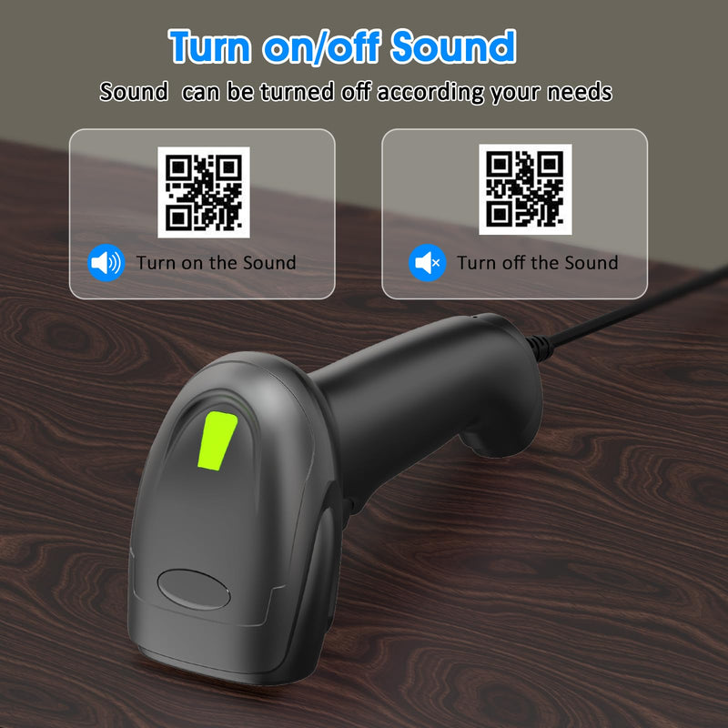 [AUSTRALIA] - Symcode Barcode Scanner with Stand USB Wired Inventory 2D 1D QR Code Scanner with Automatic Hands-Free Scanning Barcode Reader Scanner for Computer POS MAC 