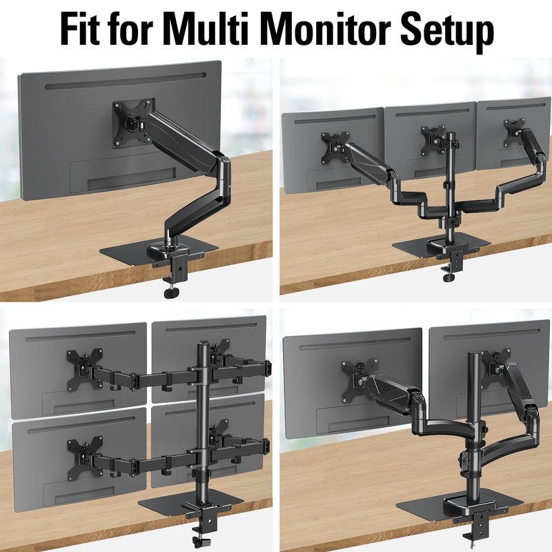 MOUNTUP Dual Monitor Desk Mount, Max 32 Inch up to 17.6lbs+Monitor Mount Reinforcement