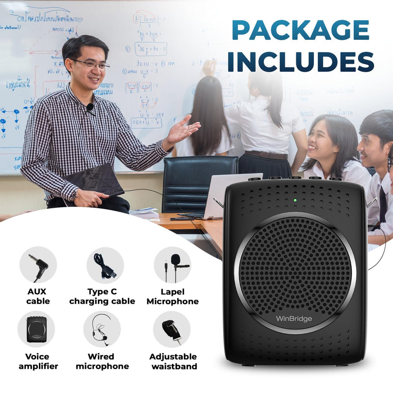 [AUSTRALIA] - Portable Voice Amplifier Microphone with Speaker, Portable Speaker with Lavalier/Headset Microphone - Mini Pa System for Speaking Teachers Classroom Tour Guide 2024 Updated 