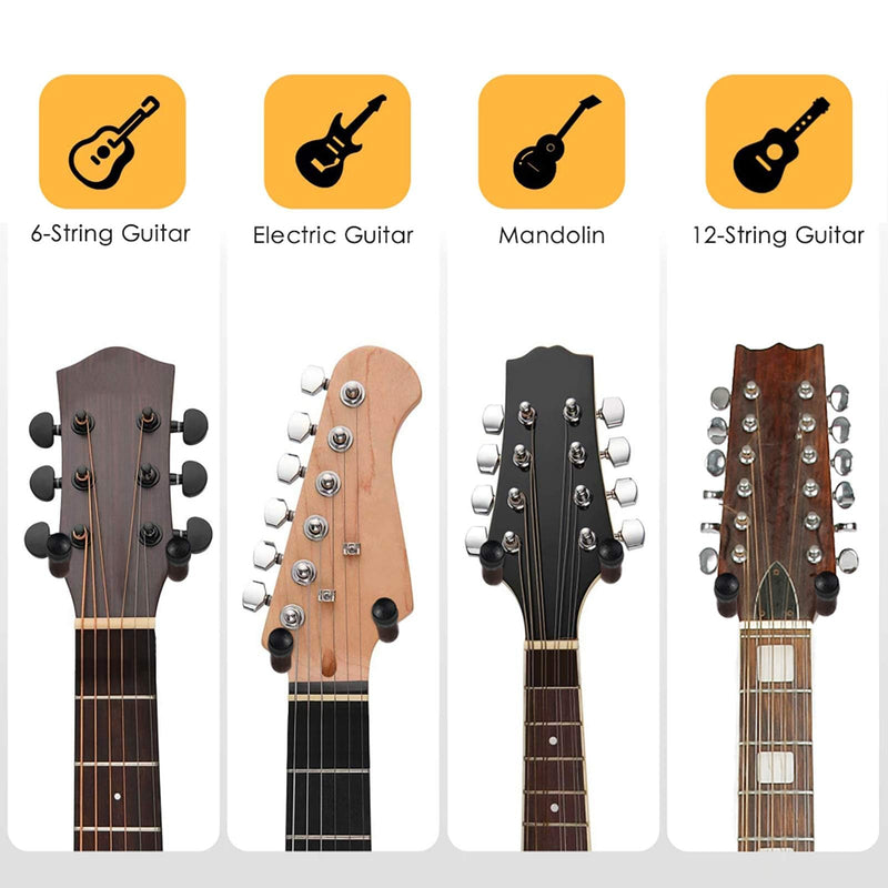SNIGJAT Guitar Hanger 4 Pack, Hardwood Guitar Wall Mount, Rotatable Guitar Wall Hanger with Screws, V-Shaped Wall Hook Holder Stand for Acoustic Electric Guitar, Bass, Banjo, Mandolin Brown