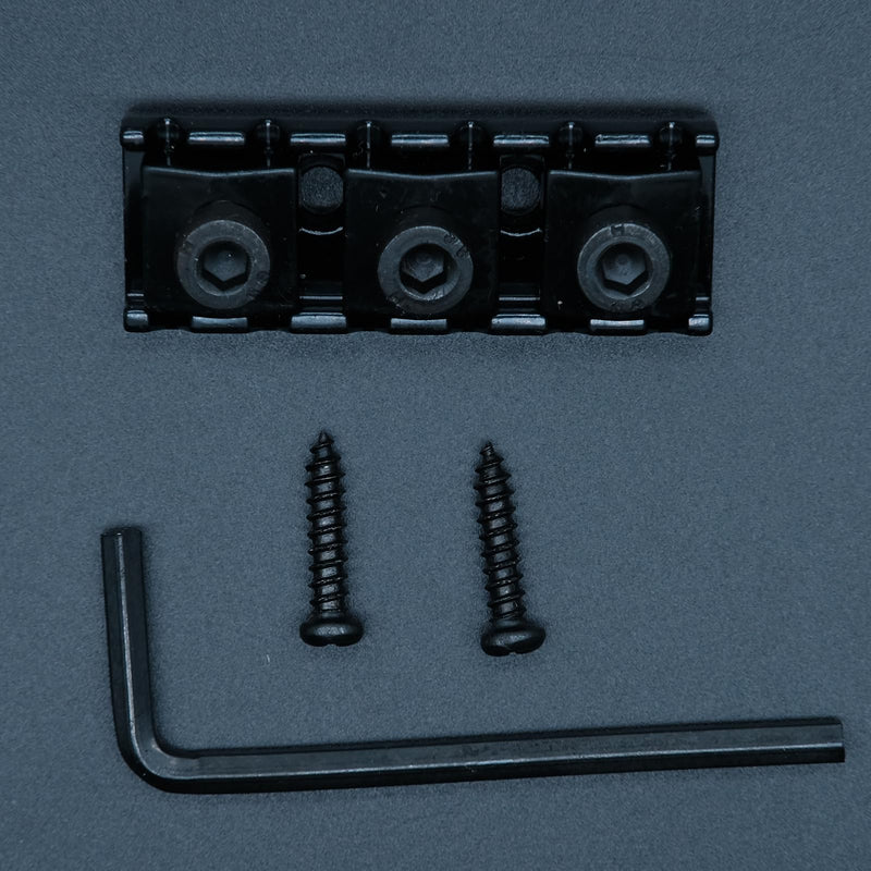 42mm Guitar Metal Locking Nut String Lock for Floyd Rose Style Electric Guitar Tremolo Double Lock System (Black) Black