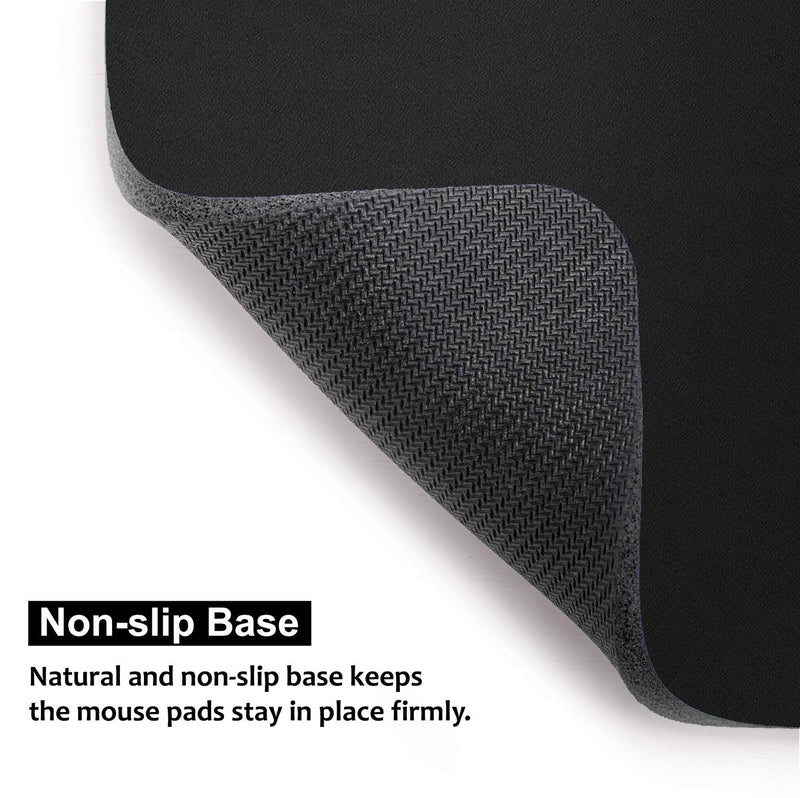 Small Mouse Pad 6 x 8 Inch, Audimi Mini Mouse Pad Thick for Laptop Wireless Mouse Home Office Travel, Portable & Washable (Black) Black