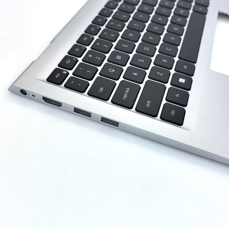 Non-Backlit Keyboard Palmrest for Dell Inspiron 15 3510 3511 3515 | Fits 3515(without USB-C),Upper Case Top Cover Replacement,Non-Backlit Keyboard,Silver,P/N 0HM1XV/HM1XV