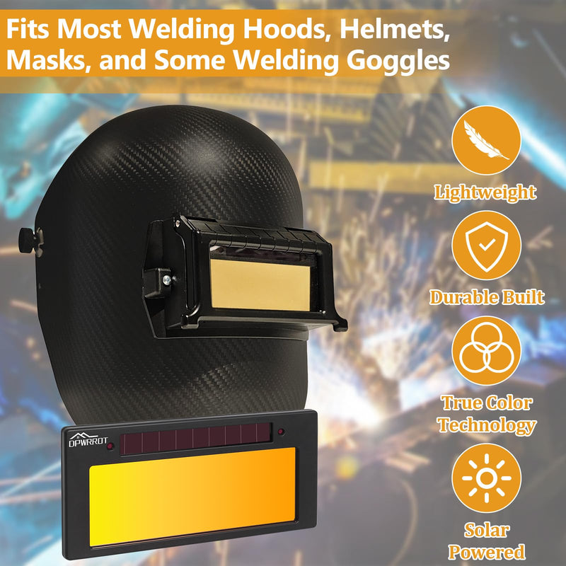 [AUSTRALIA] - Auto Darkening Welding Lens 2"x4 1/4"x0.2" Shade 10, Solar Energy True Color Blue Welding Lens, Gold Welding Lens Replacement for Standard Welding Hoods and Welding Helmets 