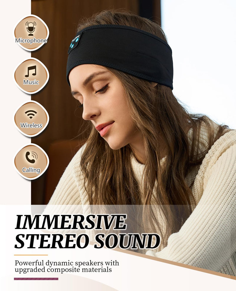 Sleep Headphones, Sports Headband Bluetooth Headphones, Wireless Music Sleeping Headphones, Long Time Play Headphone Band with Built in Speakers Perfect for Sleep,Workout,Running,Yoga,Travel