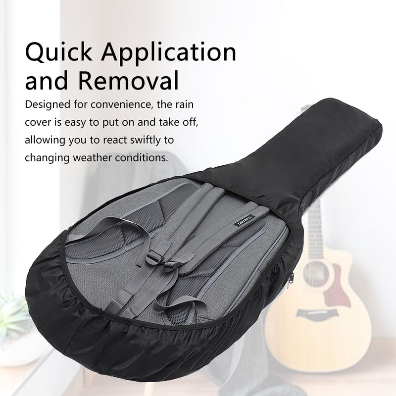 Electric Bass Bag Rain Cover - Waterproof Protection, Lightweight Foldable Design, Black Electric Bass