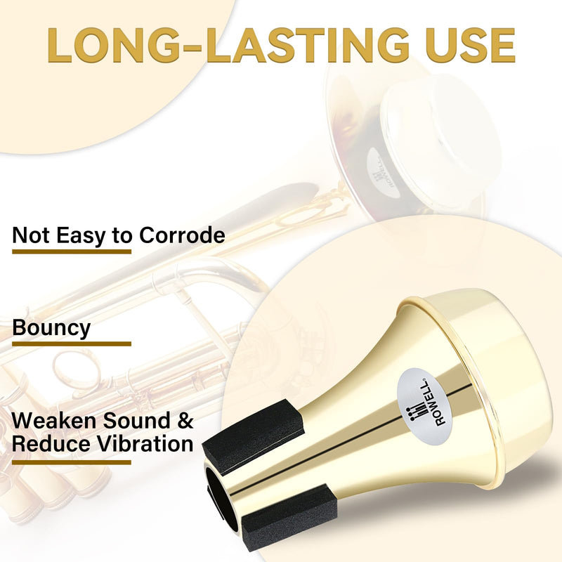 [AUSTRALIA] - ROWELL Trumpet Mute, ABS Straight Trumpet Mute,Mini Trumpet Mute Silencer,Lightweight Practice Trumpet Mute,Trumpet Acessories for Beginner.(Gold) Gold 