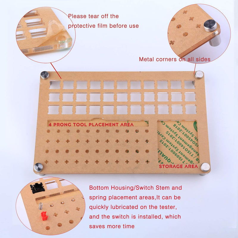 Switch Tester Station Switch Opener with GPL 205g0 Lubricating Oil Acrylic Lube DIY Double-Deck Removal Platform Keycaps Puller for Custom Gateron Cherry Mechanical Keyboard(Lubrication Kit C) Lubrication Kit C