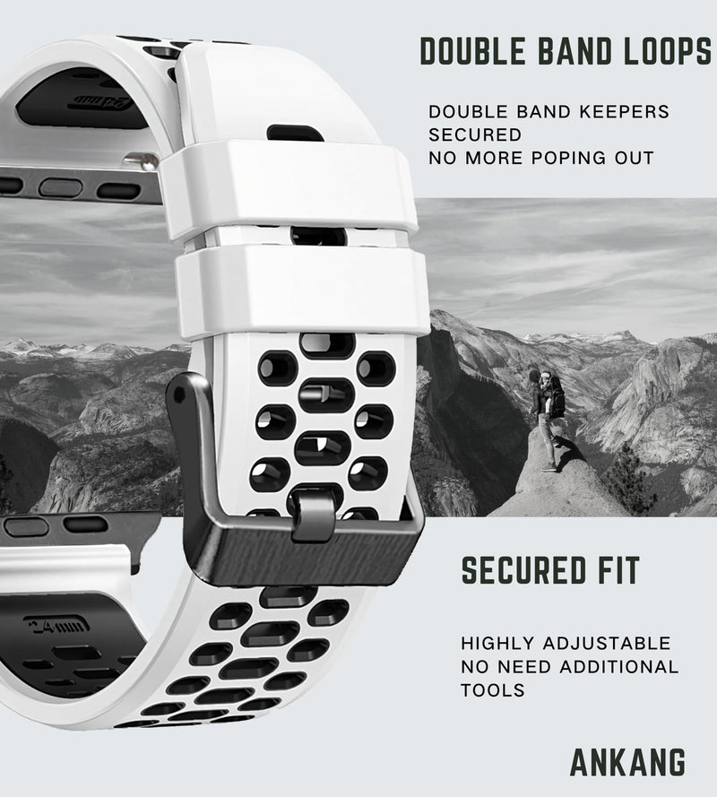 Sport Band for Apple Watch Ultra 2 49mm 45mm 44mm 42mm Breathable Rubber Strap for iWatch SE 1 2 Series 4 5 6 7 8 9 for men women Combo_1