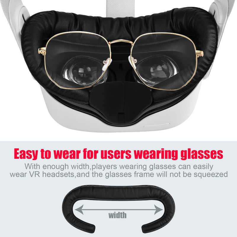 VR Facial Interface and Foam Replacement Set for Oculus Meta Quest 2 | Removable Facial Interface Frame & Foam Face Covers Replacement & Anti-Leakage Nose Pad & Lens Cover Set1 1Pad