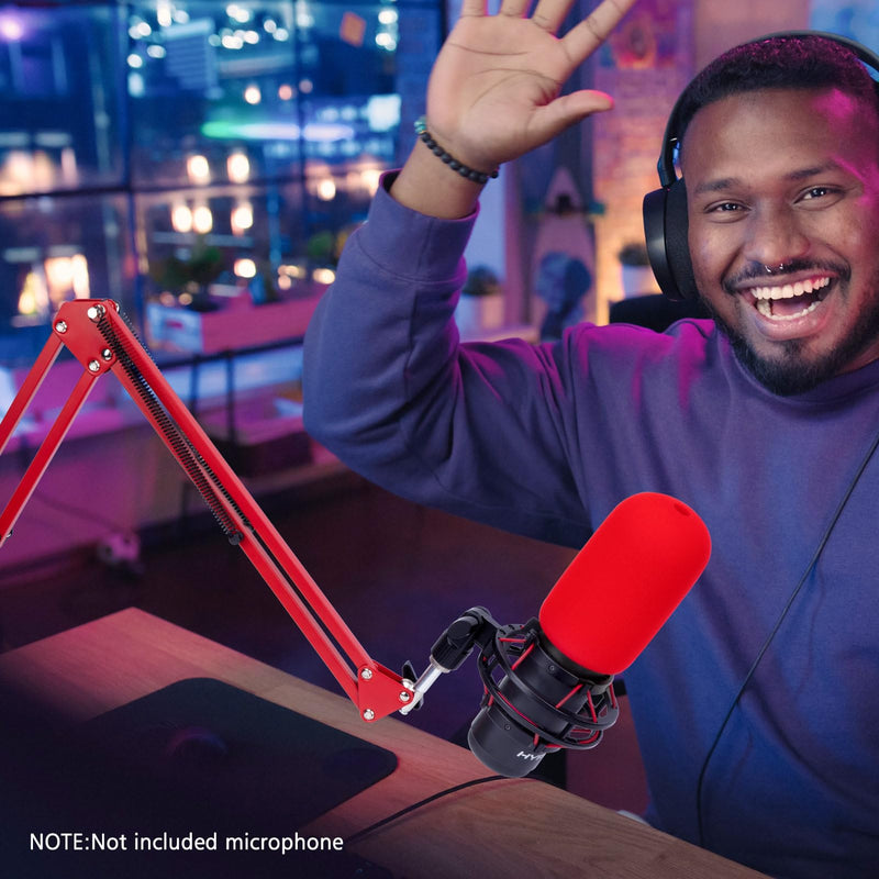 [AUSTRALIA] - SUNMON HyperX QuadCast Boom Arm - Red Boom Arm for Hyper x QuadCast with Red QuadCast Pop Filter, Sound Insulation and Noise Reduction, HyperX QuadCast Microphone Arm with 3/8" to 5/8" Adapter 