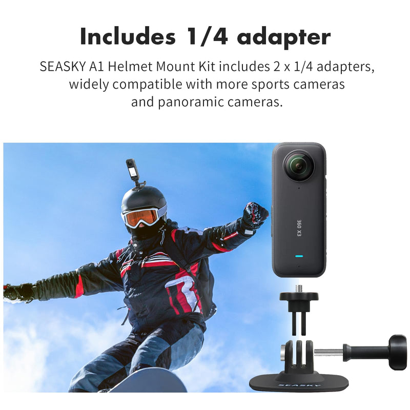 SEASKY [2Pack] A1 Flexible Adhesive Mount Kit Helmet Base for insta360 X4 X3 X2 One X RS for GoPro Max 360 Panoramic Camera Hero 12/11/10/9/8 Sports Camera Accessories for Any flat Curved surfaces