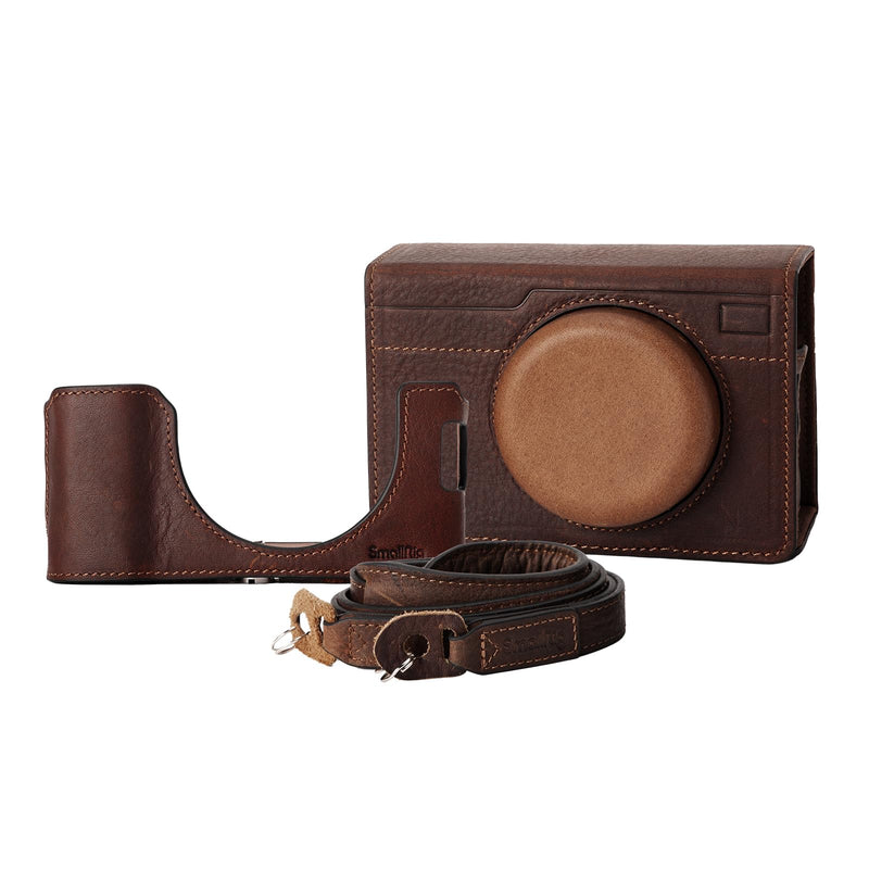 SMALLRIG X100VI Leather Case Kit for FUJIFILM X100VI, Including Leather Half Case, Flip Case Cover and Shoulder Strap, Genuine Leather Material, Portable and Protecting - 4558