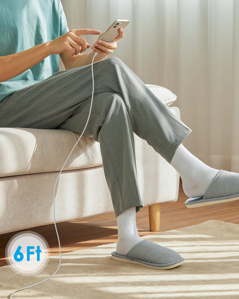 i Phone 15 Charger Fast Charging-20W USB C Wall Charger Block with 6Ft Type-C to Type-C Cable for i Phone 15/15 Pro/15 Plus/15 Pro Max, i Pad Pro/Air & More White