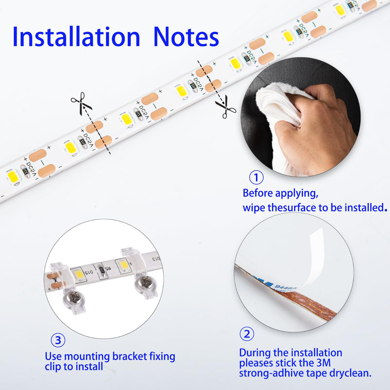 Battery Powered Led Strip Lights, Warm White, with Remote, 13.2ft, 240LEDs Dimmable, Timer, Cuttable Suitable for Bathroom, Fish Tank, Marriage, Kitchen, Waterproof. Warm white/13.2ft