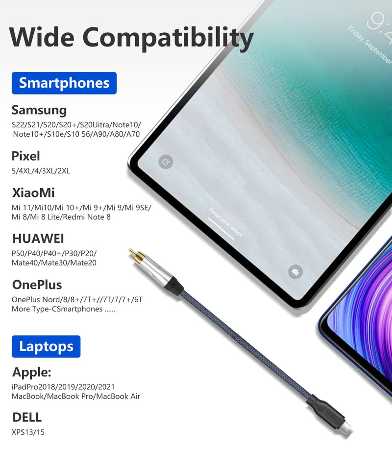 [AUSTRALIA] - 3FT USB c to Coaxial Cable Male Type-c to Digital coaxial Audio Interface Adapter, It can Output 32-bit/384kHz Digital Audio Signals for dac amp Sound Preamp Amplifier 