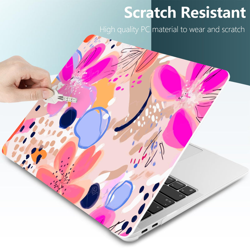 DONGKE Compatible with MacBook Air 13 inch Case 2021 2020 2019 2018 Release A2337 M1 A2179 A1932 with Retina Display & Touch ID, Plastic Hard Shell & Keyboard Cover - Floral Artistic Floral Artistic D157