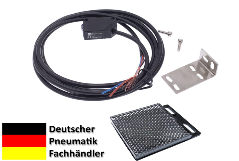 [AUSTRALIA] - Reflector Photoelectric Sensor 12 to 24 Volt DC Output PNP Reflection Photoelectric Sensor with Mirror IR Photoelectric Sensor up to 2 Metres NC/NO (Reflector Light Barrier - 2 Metres - PNP - E3Z-R81) Reflector light barrier, 2 metres, PNP, E3Z-R81 