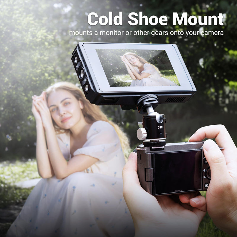 [AUSTRALIA] - JJC 1/4''-20 Camera Tripod Ball Head Mount Adapter, Mini Ballhead with Cold Shoe Mount for Camera DSLR Tripod Selfie Stick LED Light Flash Microphone Phone Cage, 360-Degree Rotation, 90-Degree Tilt Ball Head with 2 Cold Shoe Mount 