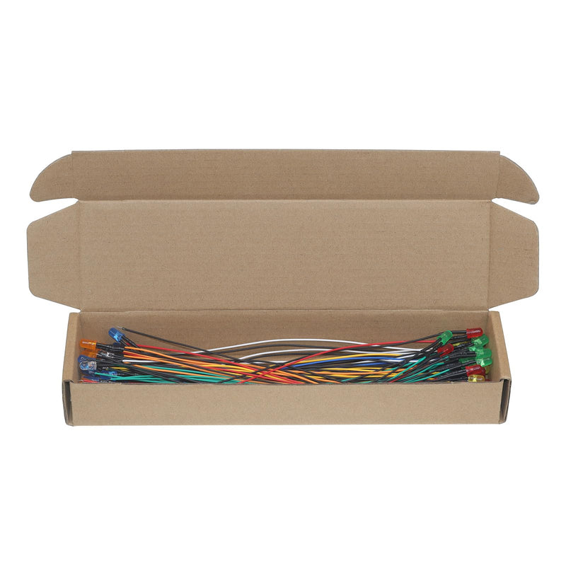[AUSTRALIA] - AUKENIEN 60 Pieces 5 mm 12 V Pre-Wired LED Light Emitting Diodes Assortment Kit 12 Volt Round Head Diffuse LED Diodes Light Emitting Diode Set 6 Colours White Red Yellow Green Blue Orange (10 Pieces 5MM PW LED DIODE 