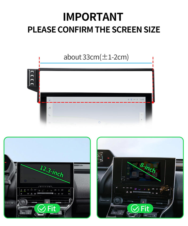Wireless Charging Car Phone Holder for Toyota bZ4X 2023-2026 8/12.3" Screen | Subaru Solterra Universal Mechanical Clip Cell phone Mount Accessories Fit iPhone Android, Automobile GPS Dashboard Cradle