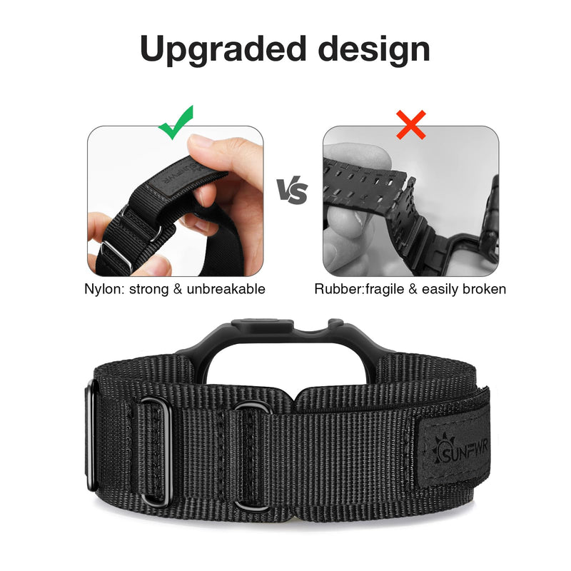 Bundle of the Rugged Nylon Velcro Apple Watch Band (Black-BlackTags/Grey)