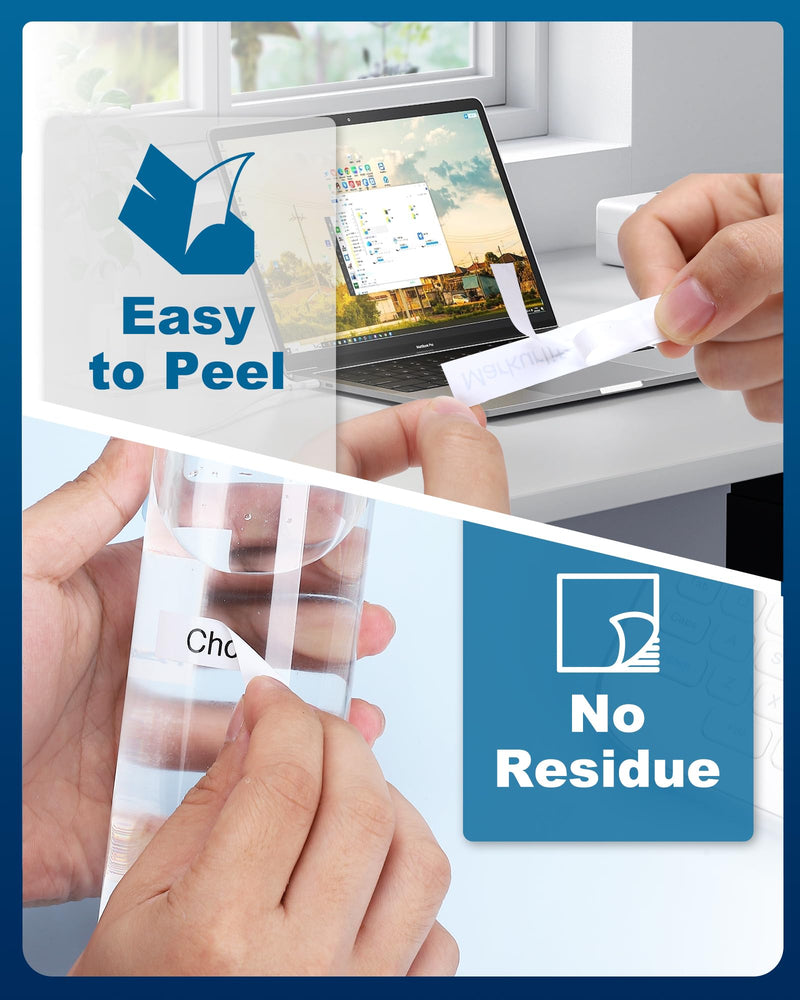 12mm 0.47 Laminated White Label Tape Relpacement for TZe-231 Brother Label Maker Tape, AZe Black on White Label Tape Compatible with Brother P Touch Label Maker PT-D210 PT-H110 PT-D220 PT-D400, 4 Pack