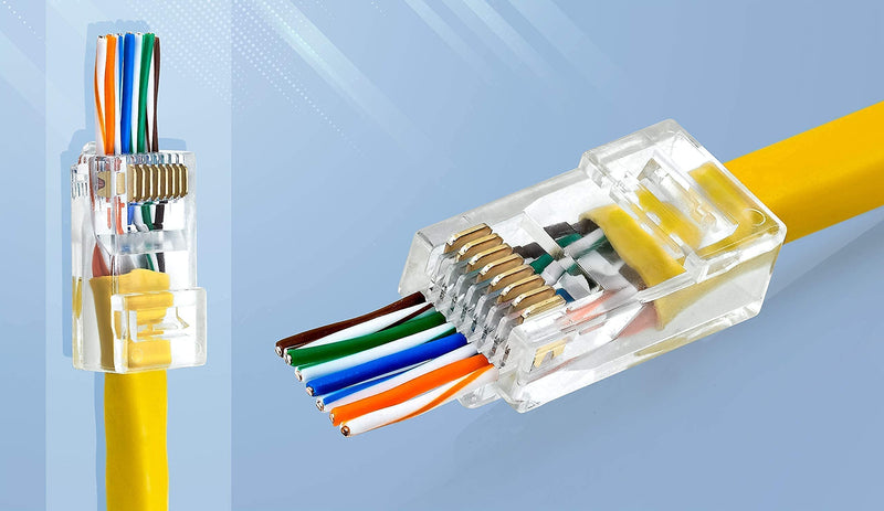 Bundle – 2 items: RJ45 Crimp Tool + 200 Pack of Cat6 Pass Through Connectors.