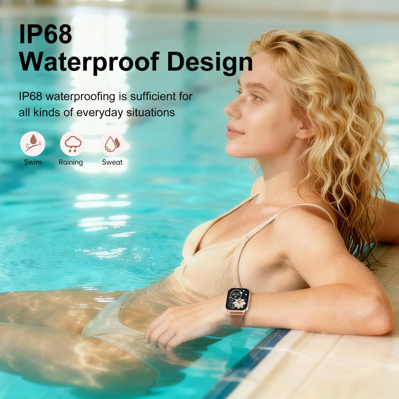 Smart Watches for Women (Android&iPhone), 1.85" HD Smart Watch with Calls/Messages/Notifications, 1000mAh Battery lasts 20 days, Heart Rate/Sleep Monitoring, 130+ Sports Modes Activity Trackers
