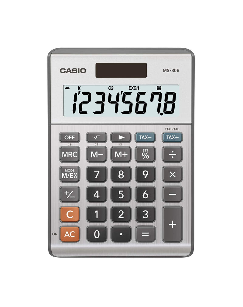 Casio MS-80B Standard Function Desktop Calculator Brush Nickel