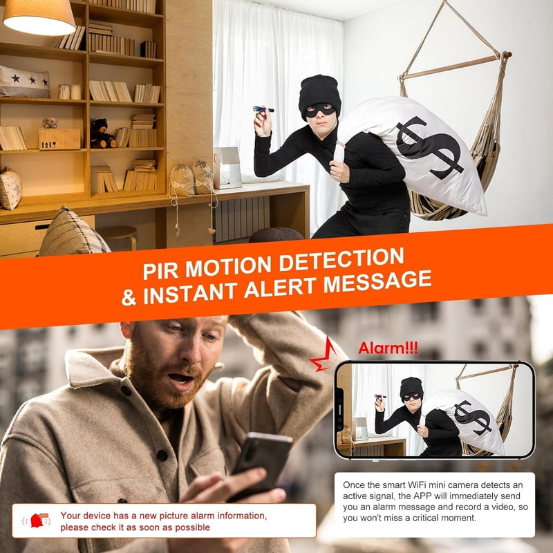 [AUSTRALIA] - WiFi Mini Camera | Hidden Spy Camera | Free Cloud Storage & 32G SD Card, 2024 4K HD Smallest Cam, 150 Days Standby Time, Surveillance Wireless Camera with AI Motion Detection, Auto Night Vision 