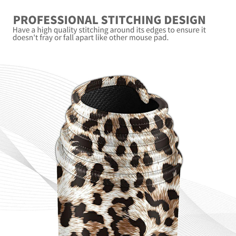 Desk Mat Gaming Mouse pad for Laptop, Leopard Fur Customized Design Printed Desk pad, Home Office Accessories, with Sunflower Coasters and Cute Stickers
