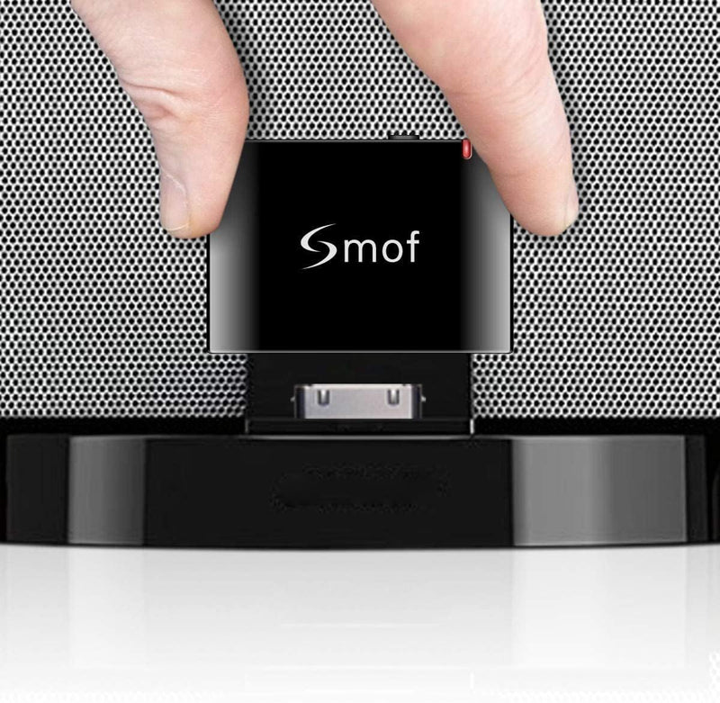 Smof 30 Pin Bluetooth Adapter Receiver for Bose Sounddock iPod iPhone Music Docking Station and Other 30 Pin Dock Speakers Bluetooth Audio Receiver with 3.5 mm Audio Cable (Not for Car or Motorcycle)