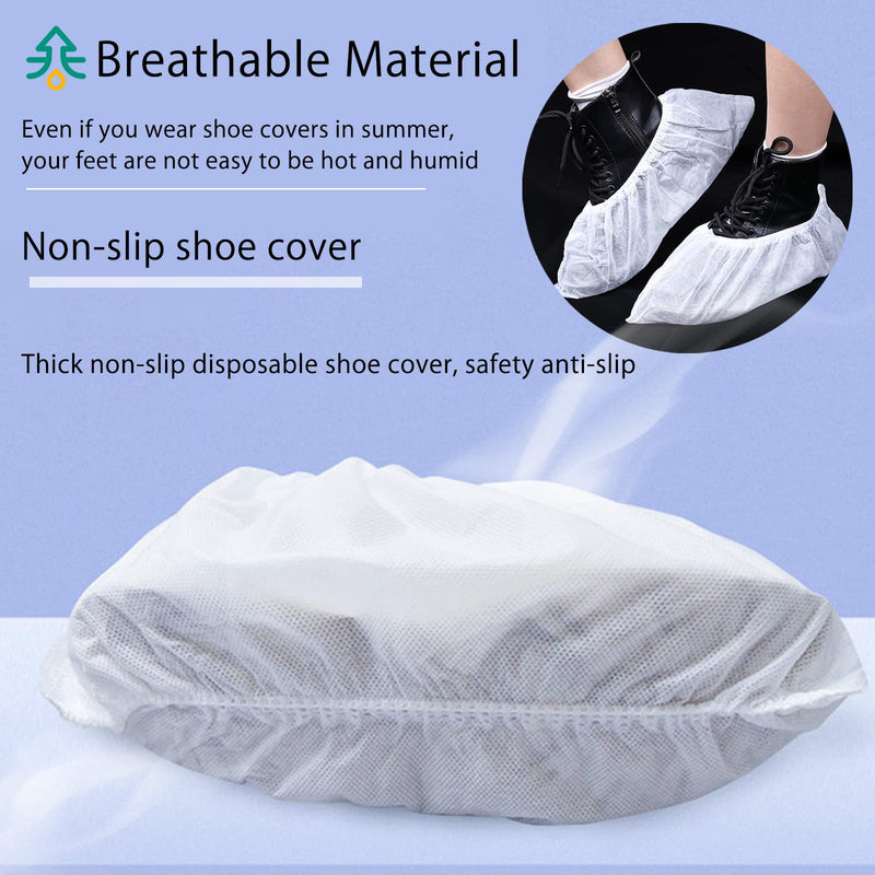 [AUSTRALIA] - Fashionapple 100 Pcs White Disposable Non-Woven Fabric Shoe Covers Carpet Cleaning Floor Carpet Shoe Covers 