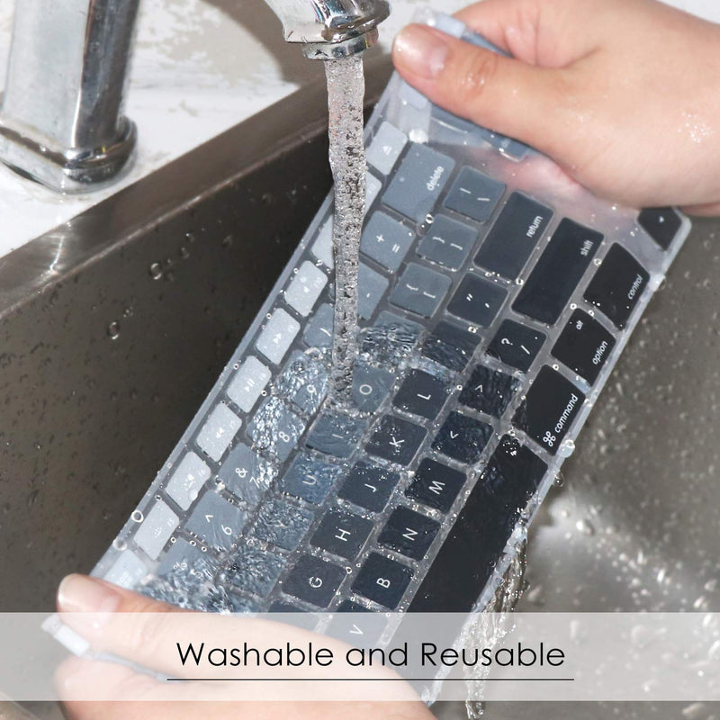 Allinside Ombre Grey Keyboard Cover for iMac Wired USB Keyboard A1243 MB110LL/B A1243: Rectangle Keys at First Line 03 Ombre Gray