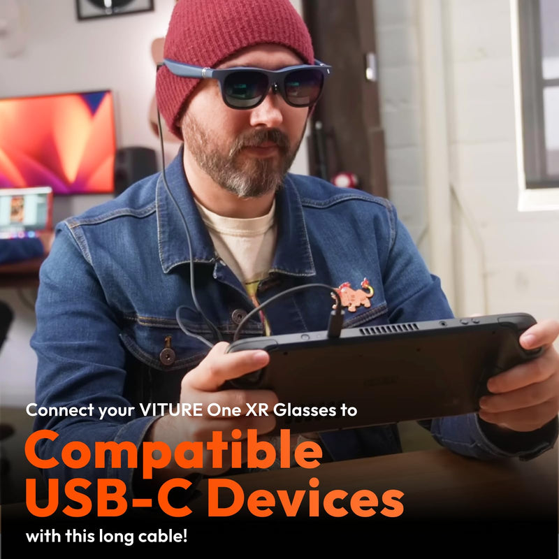 VITURE 120cm USB-C to Magnetic Connector Cable, 47in, Connect XR Glasses, Compatible with USB-C Devices