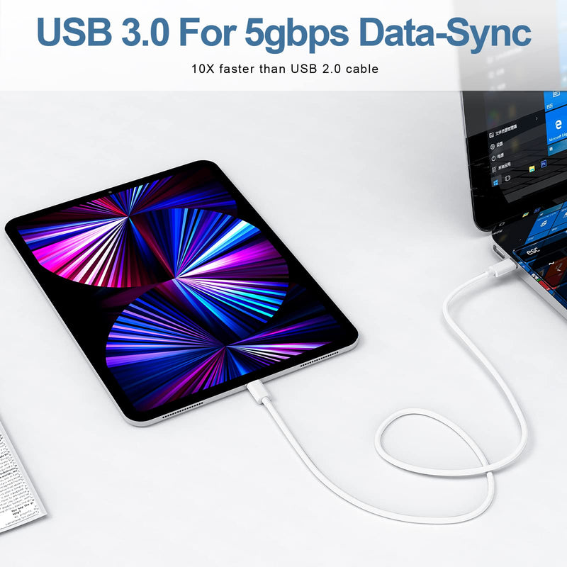 [AUSTRALIA] - USB C to USB C Charging Cable 6ft 60W 3Pack, USB C Cable for Charging Apple,for iPhone 15/15 Pro/15 Pro Max/15 Plus,iPad Pro, Air5, MacBook Air White 3 