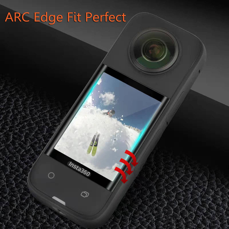Sticky Lens Guard Set Silicone Case Screen Protector for Insta360 X3 X 3 Accessories Kit Anti-scratch Tempered Glass Protective Film Soft Bag Sleeve Cover