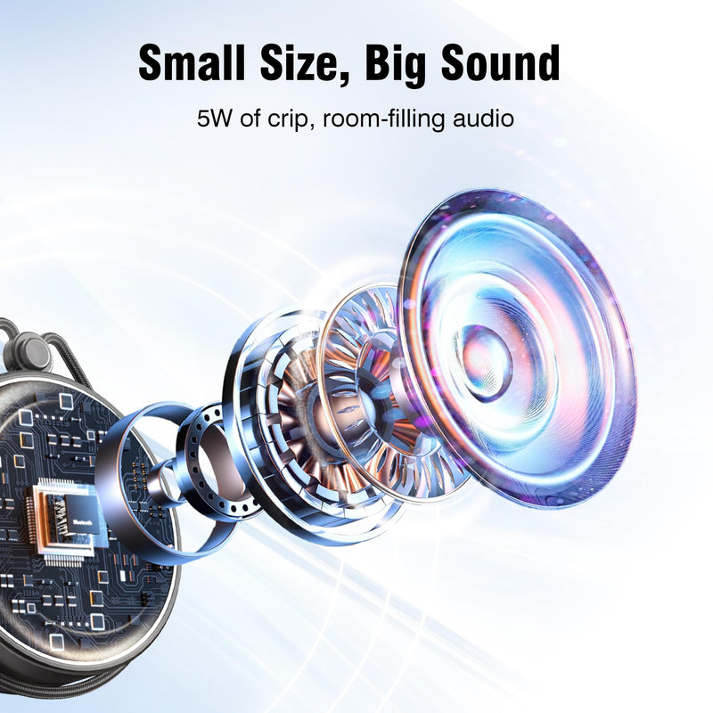 INSMY C12 IPX7 Waterproof Shower Bluetooth Speaker, Portable Small Speaker, Speakers Bluetooth Wireless Loud Clear Sound Support TF Card Suction Cup for Kayak Canoe Beach Gift (Black) Black